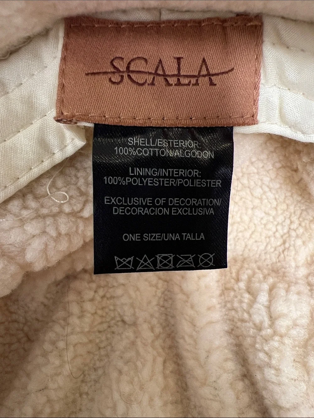 Scala Corduroy Earflap Cap in Tan with Cream Shearling